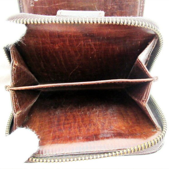 Authentic FENDI Folded Wallet Zucchino Beige Canvas ~ Leather Auth Used - Picture 7 of 9